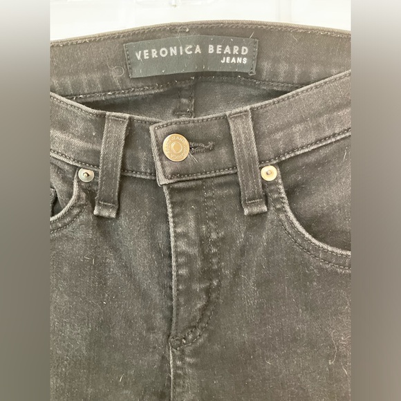 VERONICA BEARD Brooke 8.5" Rise Five-Pocket Skinny Jeans, Black, Size 26 - Picture 5 of 10